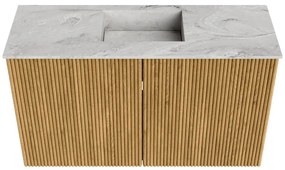 Mondiaz Joya DLux 70cm toiletmeubel oak met wastafel faye midden 1 kraangat glace