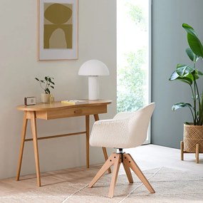 Bureau met 1 lade van massief eikenhout en eikenfineer, Astrid