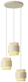 Moderne hanglamp beige met goud 3-lichts - Kora