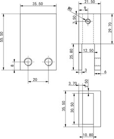 Saniclear Redro glas plafond bevestiging verouderd messing