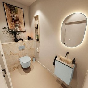 MONDIAZ TURE-DLUX 40cm toiletmeubel Greey. EDEN wastafel Frappe positie midden. Zonder kraangat. TUREDX40GREM0FRA