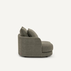 Linker halve bank, afgerond, modulair, van katoen en linnen, TIBERIO