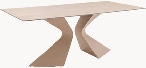 Eettafel Gloria met travertijn effect, 200 x 100 cm