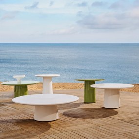 Kave Home Albanella Cement Salontafel Wit Glanzend 85 Cm - 85 X 85cm.