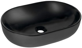 Sapho Rondane keramische waskom 60x42cm zwart mat