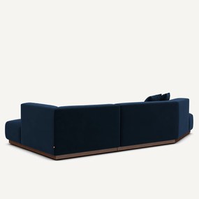 Rechter open hoekbank in fluweel, Jacopo