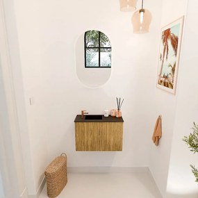 Mondiaz Joya 60cm toiletmeubel oak met wastafel faye links 1 kraangat urban
