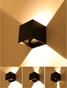 LED Wandlamp zonder Sensor Warm Wit - Zwart 10x10cm