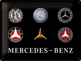 Metalen wandbord Mercedes-Benz - Logo Evolution, (40 x 30 cm)