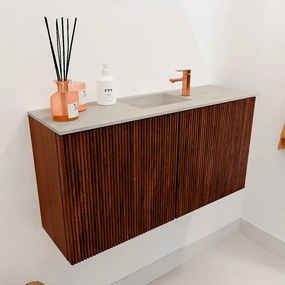 Mondiaz Joya DLux 80cm toiletmeubel ruby met wastafel faye midden 1 kraangat opalo