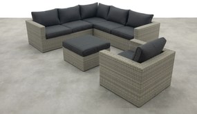 Atlanta wicker loungeset 5-delig – Vintage grey - Garden impressions