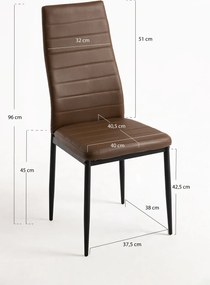 Set 4 Lauter Kunstlederen Stoelen