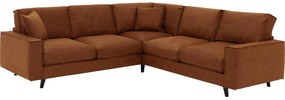 Goossens Bank Jonas cognac, micro leer, 2,5-zits, urban industrieel