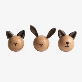 Set van 3 deurknoppen Paddy Kids Natuurlijk - Sklum
