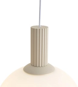 Scandinavische hanglamp beige met opaal glas 3-lichts - Polly