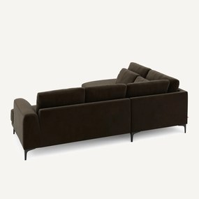 Linkse hoekbank met leuning in fluweel, Marsile