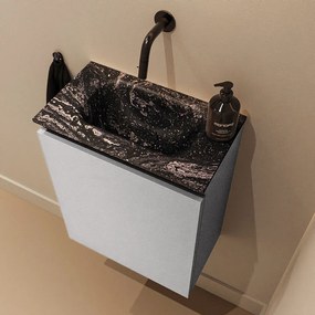 Mondiaz Ture DLux toiletmeubel 40cm plata met wastafel lava midden zonder kraangat