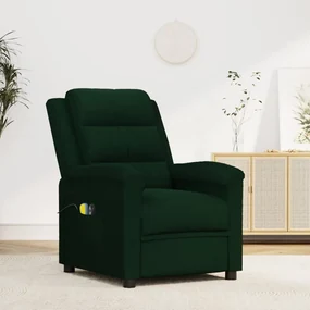 vidaXL Massagestoel elektrisch fluweel donkergroen