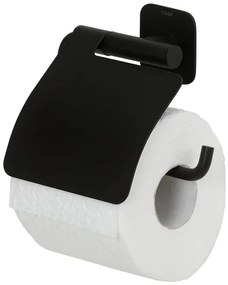 Tiger Colar Toiletrolhouder - met klep - zelfklevend - zwart 1314130746