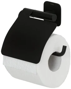 Tiger Colar Toiletrolhouder - met klep - zelfklevend - zwart 1314130746