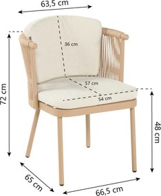 Hartman Toledo Dining Chair Cappuccino Rope Taupe