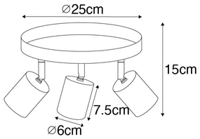 Moderne plafondlamp zwart verstelbaar rond 3-lichts - Java Modern GU10 Binnenverlichting Lamp