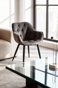 Zandel Zwart Fluwelen Stoel