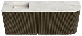 Mondiaz Joya DLux 100cm toiletmeubel ronding rechts shadow met wastafel faye links 1 kraangat ostra