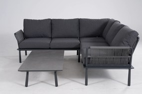 DATHO OUTDOOR Hoek Loungeset - Trino - Aluminium - Datho Outdoor - Antraciet
