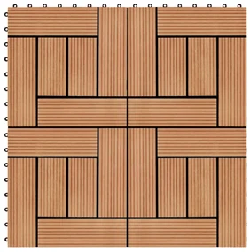 vidaXL Terrastegels 30x30 cm 1 m² HKC teakkleur 11 st