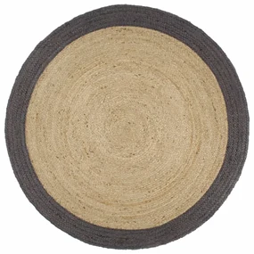 vidaXL Vloerkleed handgemaakt met donkergrijze rand 180 cm jute