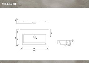 Brauer Solar Thick wastafel mineraalmarmer 80cm zonder kraangat wit glans