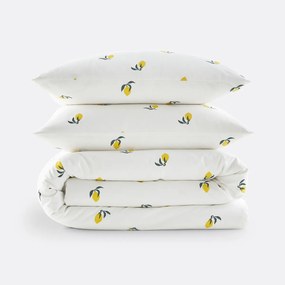 Bedset 50% gerecycled katoen, rechthoekige kussensloop, Citron