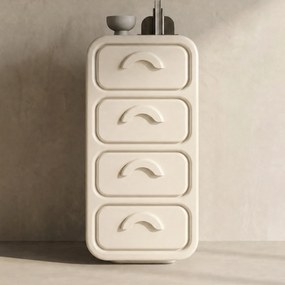 Retro Ladekast Beige - 50x32x108cm.