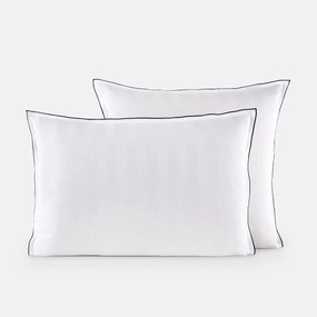 Kussensloop in gewassen katoensatijn met 118 draden, streep Victor