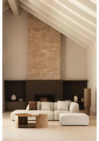 Cardea 2-delige Modulaire Hoekbank Met Chaise Longue Links En Gestoffeerde Poef Crèmebeige Boucléstof - Sklum