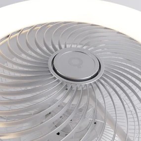 Plafondventilator met lamp zilver incl. LED met afstandsbediening - Clima Design rond Binnenverlichting Lamp