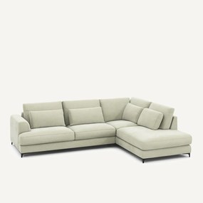 Omvormbare hoekbank rechts, stonewashed fluweel, Marsile