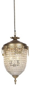 QAZQA Art Deco hanglamp kristal 40cm goud - Cesar Art Deco, Klassiek / Antiek E27 rond Binnenverlichting Lamp