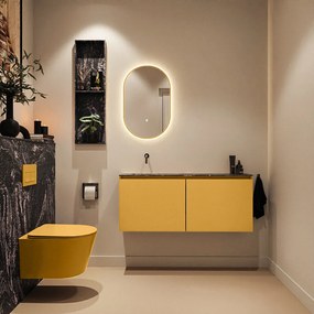 Mondiaz Ture DLux toiletmeubel 120cm ocher met wastafel lava links zonder kraangat