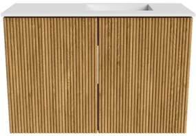 Mondiaz Joya 60cm toiletmeubel oak met wastafel faye rechts zonder kraangat talc