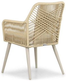 Tuinset 4 personen 90 cm Aluminium/wicker Taupe Coco Vedra/Bristol