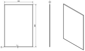 Spiegel 40x60cm met afgeschuinde randen z. bevestiging