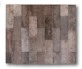 Hoogglans Handvorm Wandtegel 5x16 Cm Celebes Grijs A459