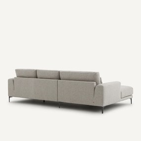 XL longchair links van viscose met structuur en linnen, MARSILE