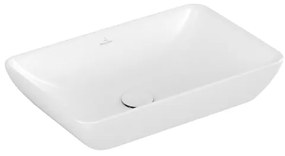 Villeroy & Boch Venticello semi inbouw- opzetwastafel zonder kraangat 55x36cm met overloop Ceramic+ stone white 411355RW