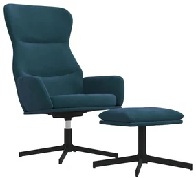 vidaXL Relaxstoel met voetenbank fluweel blauw