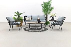 Garden Impressions Margriet stoel-bank loungeset - Carbon black/Mint grey - 5 delig