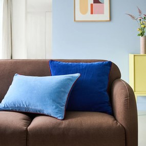 Tweekleurige rechthoekige kussenhoes 60x40 cm, fluweel, GUSALI