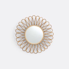 Spiegel in rotan en bamboe, zon modelØ50 cm, Nogu